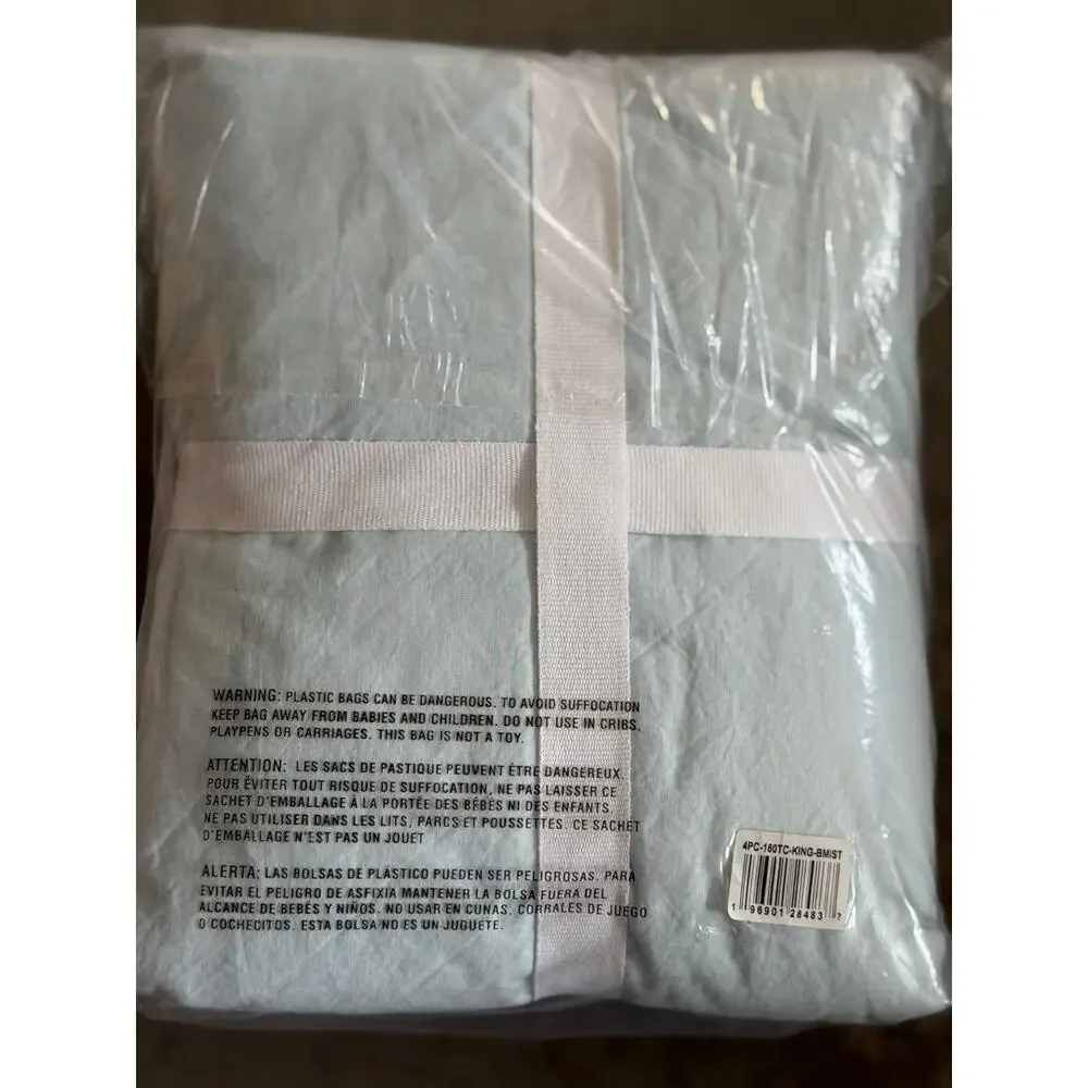 NEW! Home Expressions 4PC Premium Cotton Percale Sheet Set KING Blue